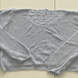 Brandy Melville Light Gray V-Neck Sweater